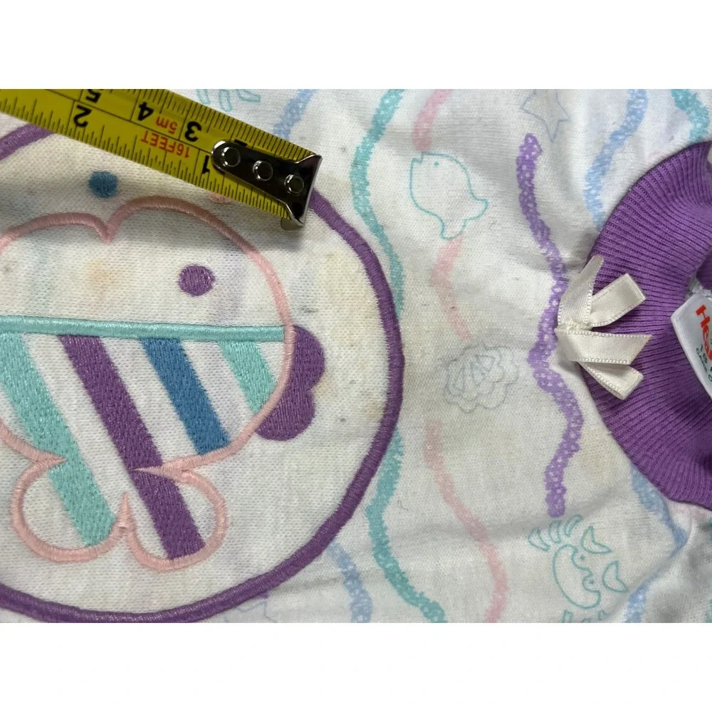 Vintage Health-tex Baby Girls Bubble Romper 18 Months Purple Sea Life‎ Fish USA